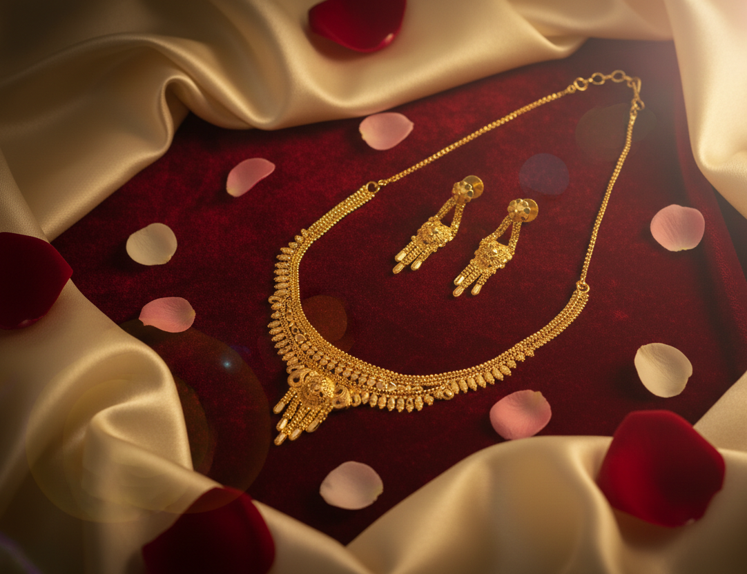 Gold Plated Necklace Set (BX2 SNS 2)